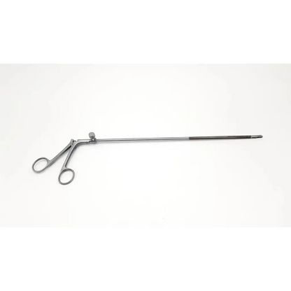 Silver karl storz 26173 dh laparoscopic da46-28 surgical retractor with long handle and two circular finger loops