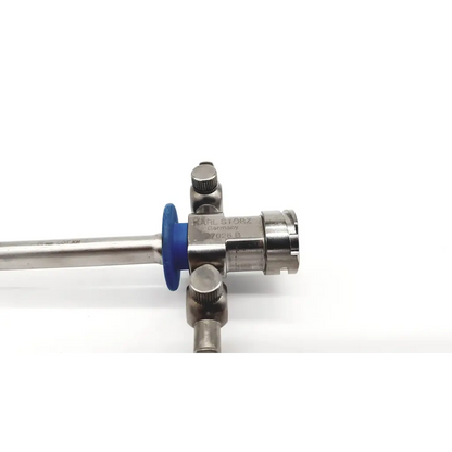 Silver surgical endoscope karl storz 27026b with blue rubber grip and metallic joints 27026b 22fr visual obturator