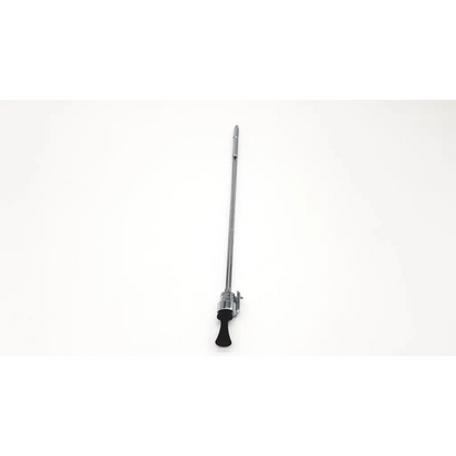 Silver-colored metal drum stand with black rubber grip base for karl storz 27040bo 24fr sheath medical use