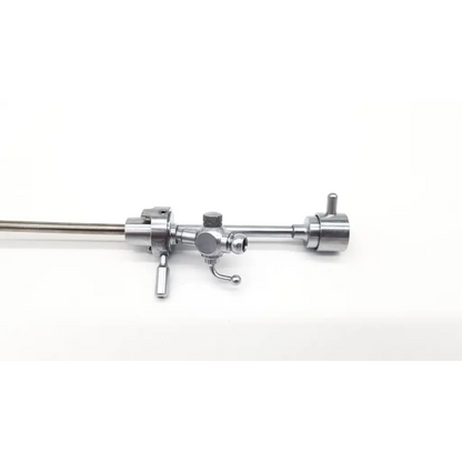 Silver surgical endoscope with metallic finish and articulated joints karl storz 27068cd telescope bridge device