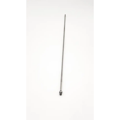 A slender metallic karl storz 27085 l 8 probe da54-205 with a threaded end and pointed tip for precise use