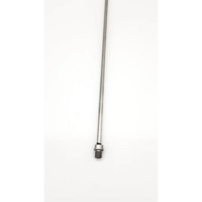 A sleek metallic karl storz 27085 l 8 probe antenna with a threaded base and polished finish for da54-205 use