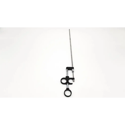 Black and silver karl storz 27090 fl working element surgical retractor with circular loops for securing tissue