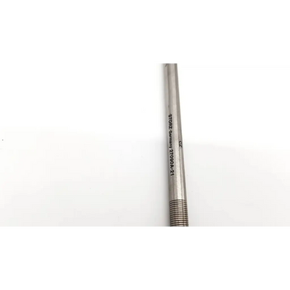 A sleek metallic drill bit with engraved markings and threaded end for karl storz 27090a-24 telescoping dilation
