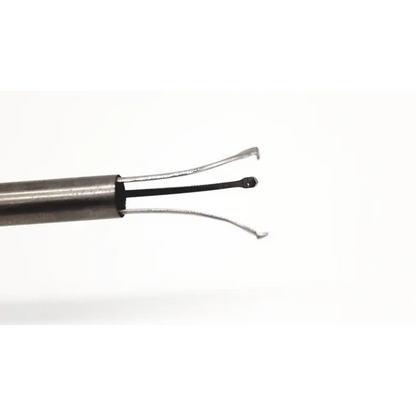 Karl storz 27094p optical kidney stone grasper with silver-tipped precision tweezer black rubberized grip handle