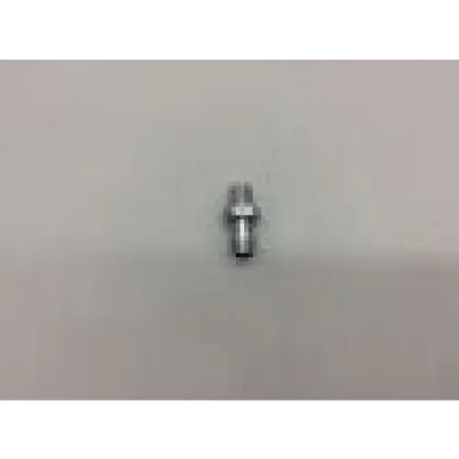 Silver metallic pipe fitting with threaded ends and hexagonal nut karl storz 27224 a connector metal part
