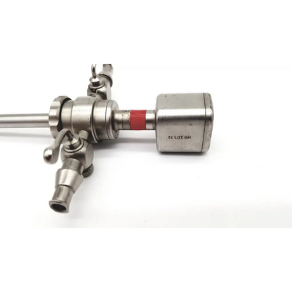 Stainless steel karl storz 28128r obturator with red band and engraved markings for precise surgical use