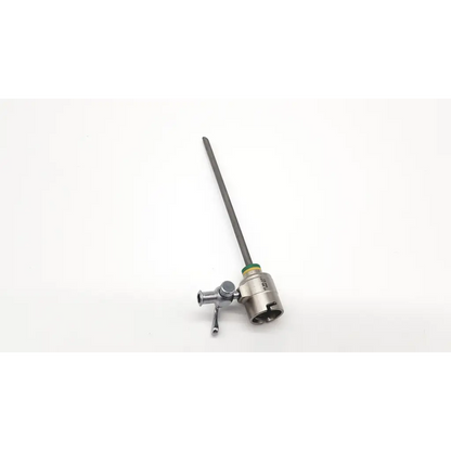 Silver karl storz 30114 h2 cannula with long slender shaft and cylindrical handle featuring adjustment knobs da54-72