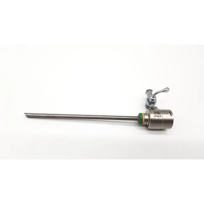 Stainless steel karl storz 30114 h2 cannula with long slender shaft cylindrical handle and adjustable valve da54-72