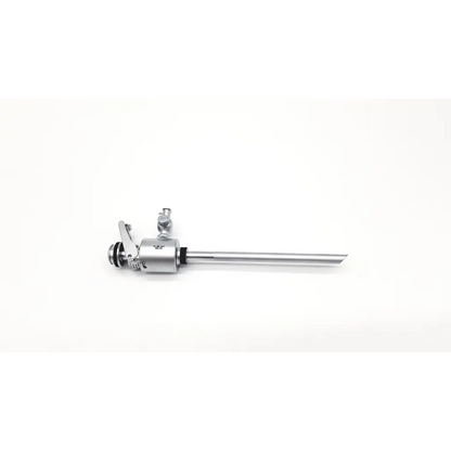 Silver karl storz 30160 h2 cannula with long slender metallic shaft and mechanical head with adjustment knobs da24-101