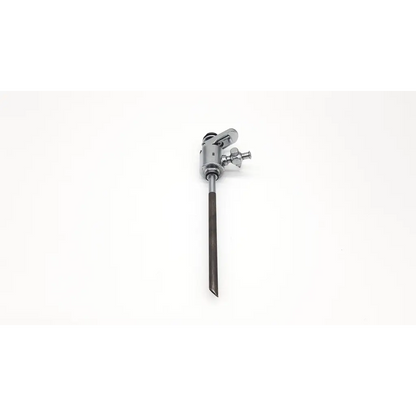 Silver karl storz 30160m laparoscopic cannula with slender metallic shaft and articulated head with adjustment knobs