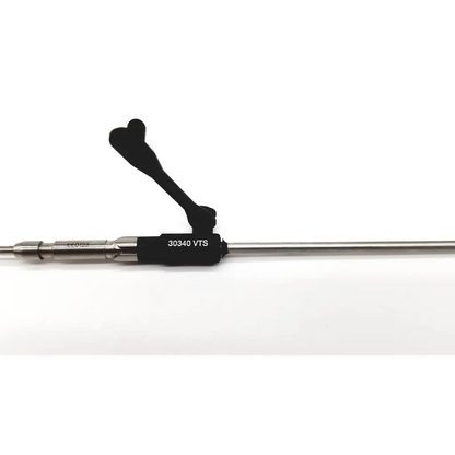 Black-handled karl storz 30340 vts clickline organ retractor with metallic shaft and engraved model number 30340 vts