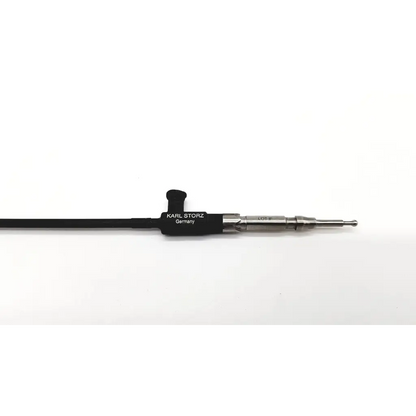 Black and silver karl storz 30710 ul grasper insert with sleek cylindrical design for precise surgical use