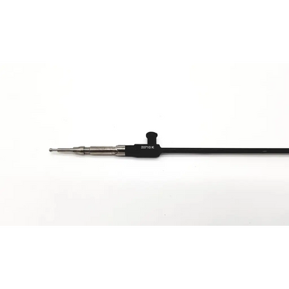 Black-handled karl storz 30710k surgical instrument with metallic precision tip and engraved model number for medical use