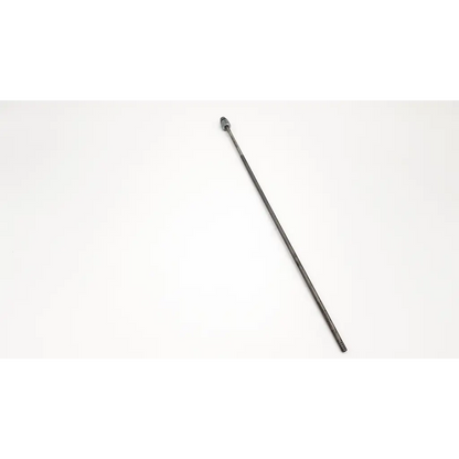 Slender dark gray metal karl storz 30851c cannula with threaded end cap and smooth shaft for surgical use