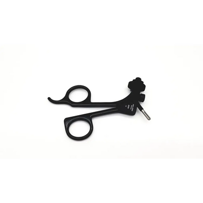 Black karl storz surgical instrument with ergonomic clickline metal handle and precision tip for minimally invasive procedures