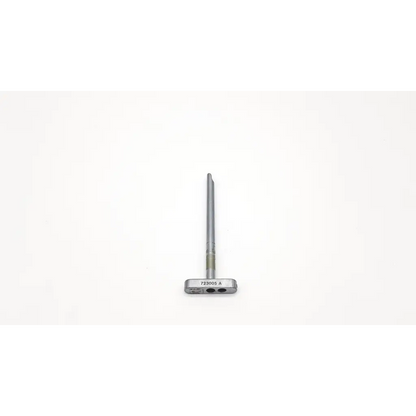 Silver metallic karl storz cannula with fenestrated beak da54-71 and flat rectangular handle screwdriver