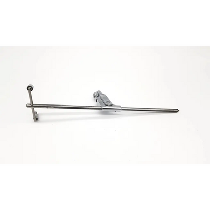 Silver-colored metal holder rotating arm with sleek elongated design and cylindrical components by karl storz