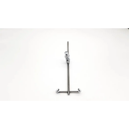 Silver metallic karl storz holder rotating arm surgical instrument with adjustable clamp and long vertical shaft