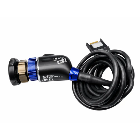 Black and blue karl storz medical equipment camera head with coiled black cable model 22220055