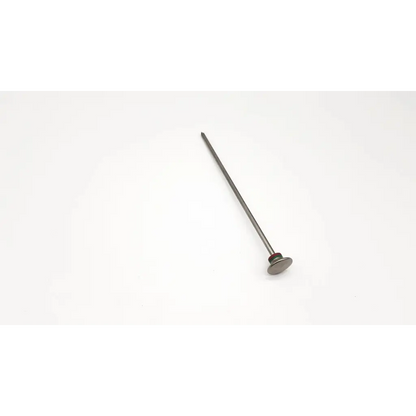 Silver karl storz trocar with pyramidal tip mdl 30117 featuring a flat circular head and slender shaft in metal