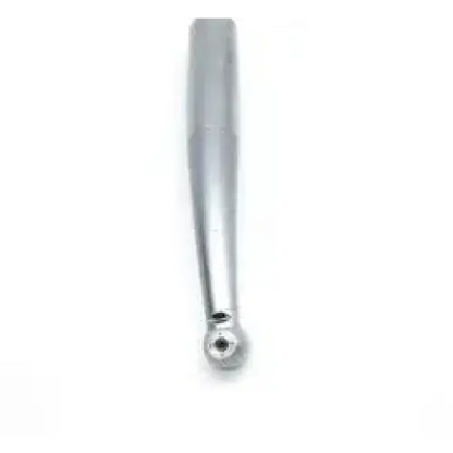 Silver metallic push button dental handpiece handle with rounded end and threaded hole for kavo gentlepower lux 25 6500 br