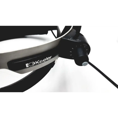 Black and silver keeler vantage plus binocular indirect ophthalmoscope handlebar grip with black dial control