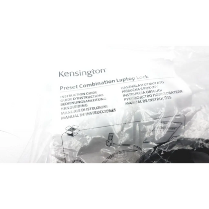 Kensington preset combination laptop lock a2021a instruction guide in clear plastic packaging for secure device protection
