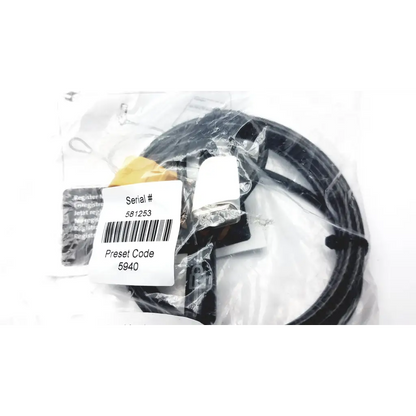 Black coiled cable with white connector and yellow component in clear packaging for kensington preset combination laptop lock a2021a