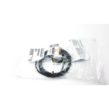 Black coiled cable with gold connector in clear plastic for kensington preset combination laptop lock a2021a