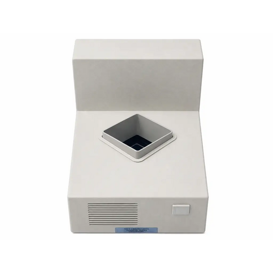 Beige kirby lester kl 15 capsule counter with recessed compartment and ventilation slits device