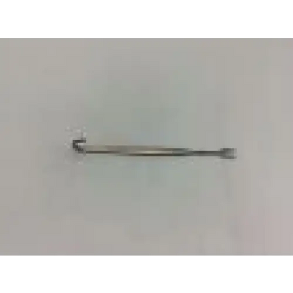 Silver metal crochet hook with smooth cylindrical shaft and curved handle from kirwan surgical products bipolar forceps