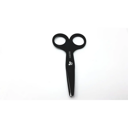 Black kyocera ceramic 124 scissors with 8-inch blade polypropylene resin and karlera engraved polypropylene resin handle