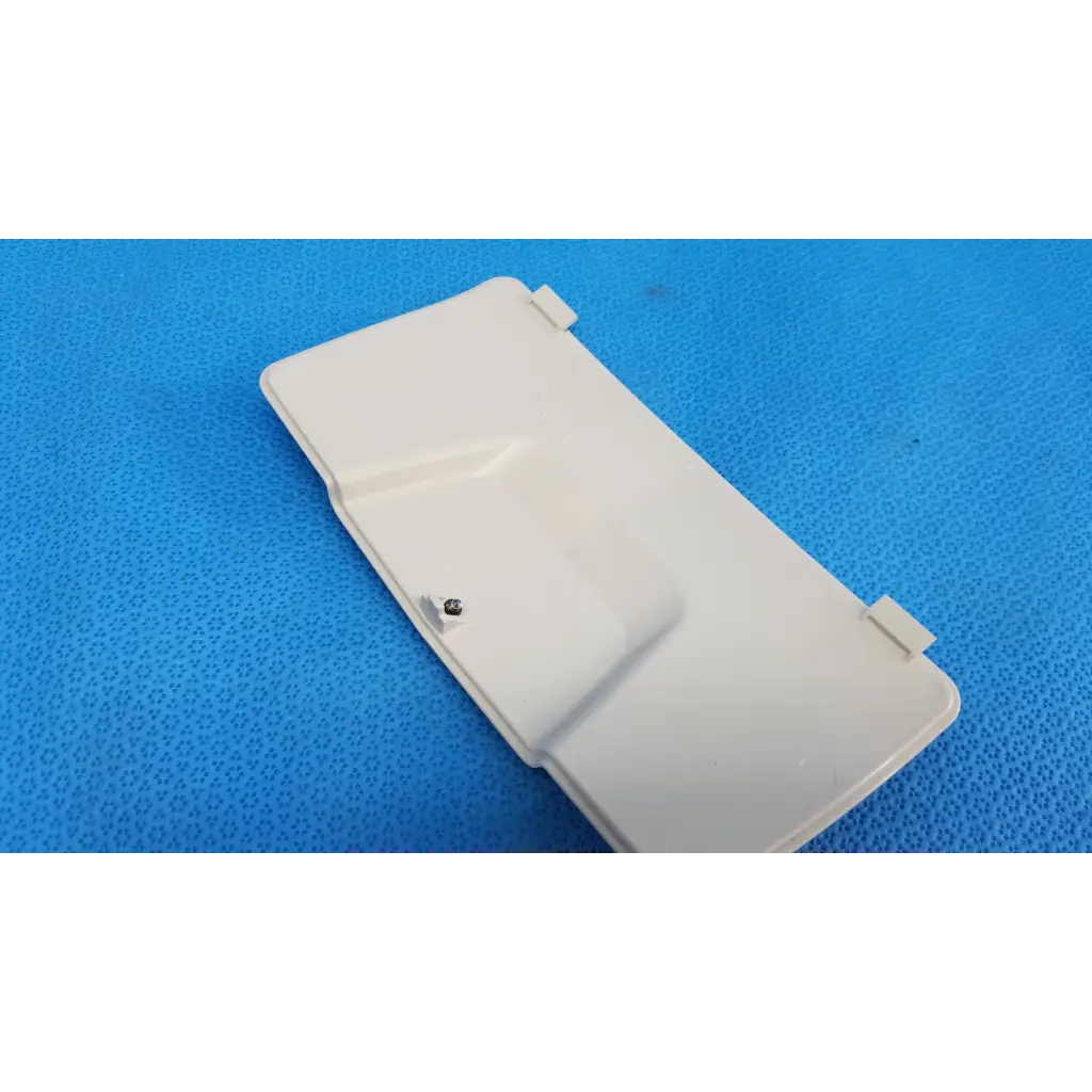 White plastic lamp house cover panel with molded edges and latch tabs for topcon trc-nw6s retinal camera