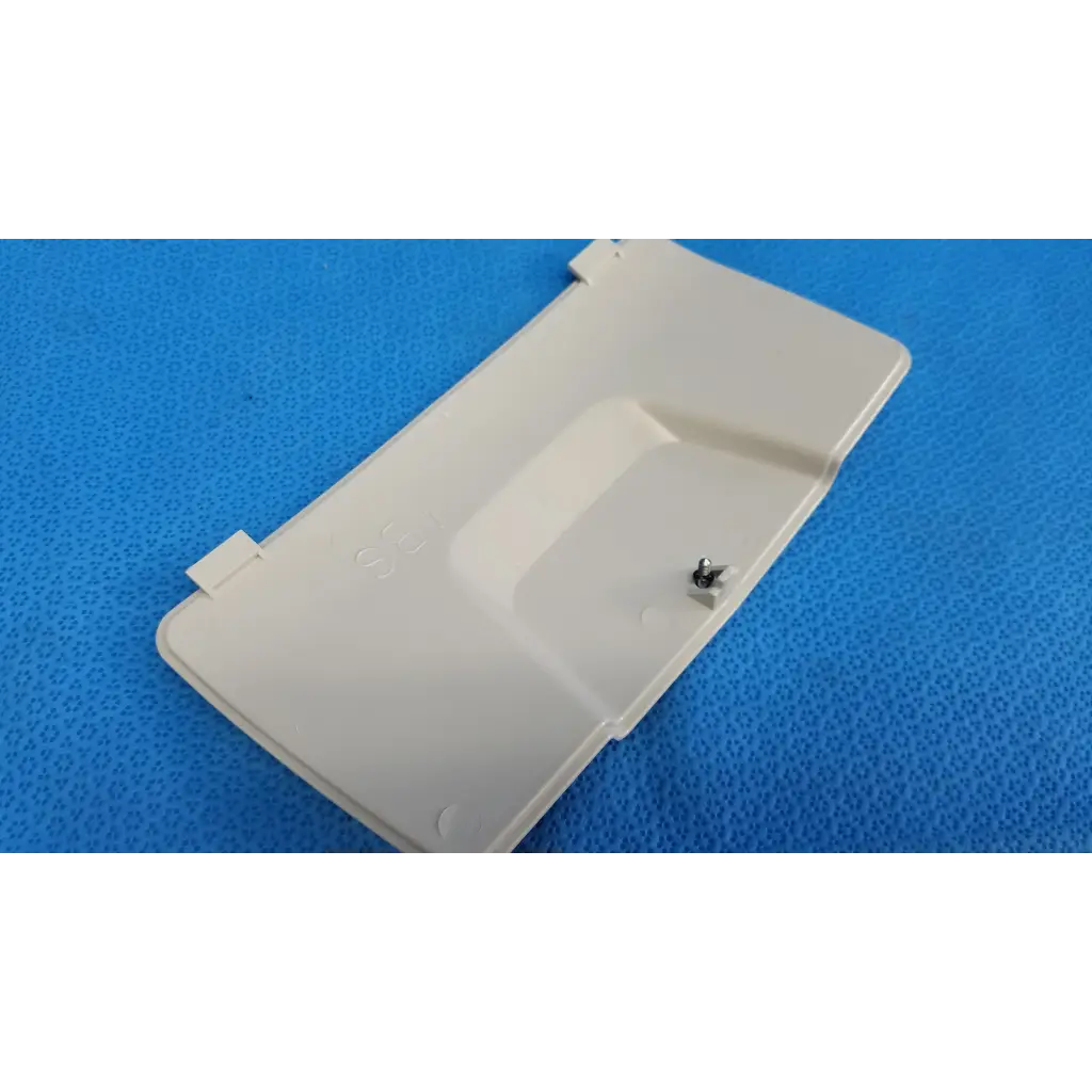 Off-white plastic lamp house cover panel with recessed area and screw for topcon trc-nw6s retinal camera