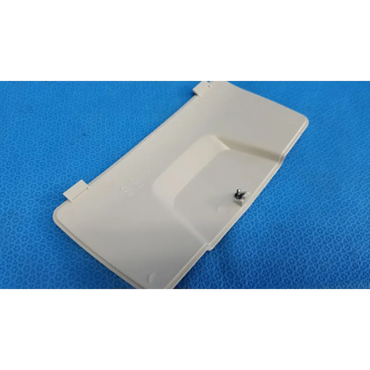 Off-white plastic lamp house cover panel with recessed area and screw for topcon trc-nw6s retinal camera