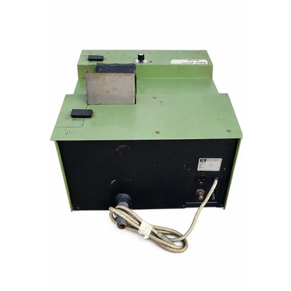 Leco bg 20 belt grinder biomed certified green and black industrial machine with metallic cutting component for medical equipment