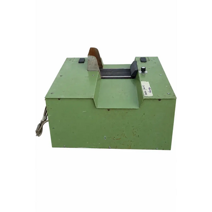 Leco bg 20 biomed certified green metal belt grinder with black cutting blade and wooden handle for medical equipment use