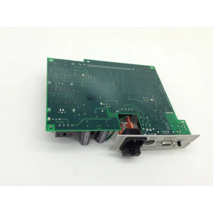 Leica 13960-925 bbcd4-2 green printed circuit board with silver solder points and black usb port connectors
