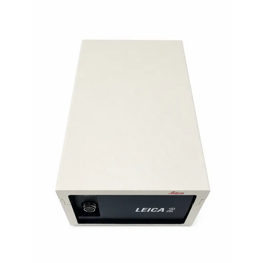 Leica 2 surgical microscope camera control unit with white casing black front panel and logo