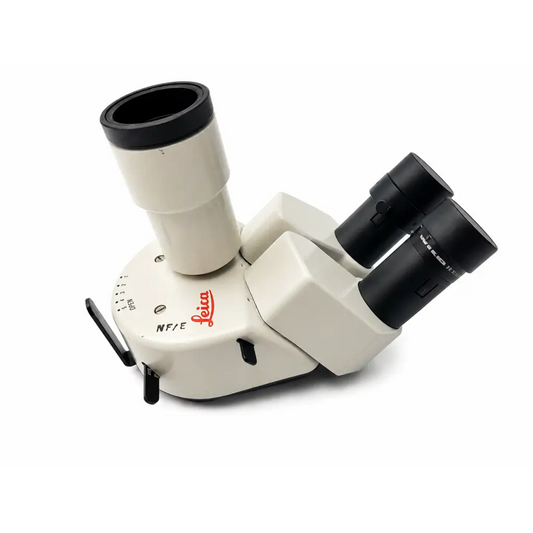 Leica nf e surgical microscope with cream body black eyepieces phototube attachment