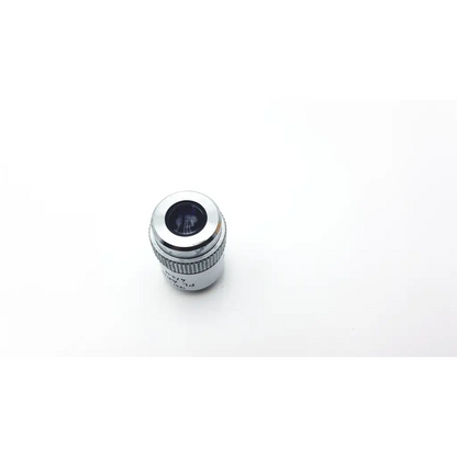 Silver metallic leitz pl apo plan apochromat microscope objective lens with threaded barrel and engraved markings
