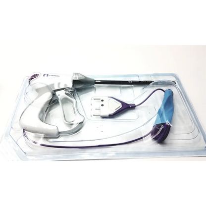 Silver and black covidien ligasure 10mm-20cm tissue fusion open instrument ls1020 with purple power cord