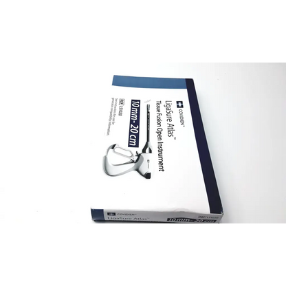 Covidien ligasure 10mm-20cm tissue fusion open instrument ls1020 in white and blue packaging box for surgical use