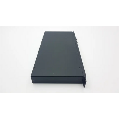 Black metal rack unit with matte finish and mounting holes for link electronics prc-970 proc amp installation