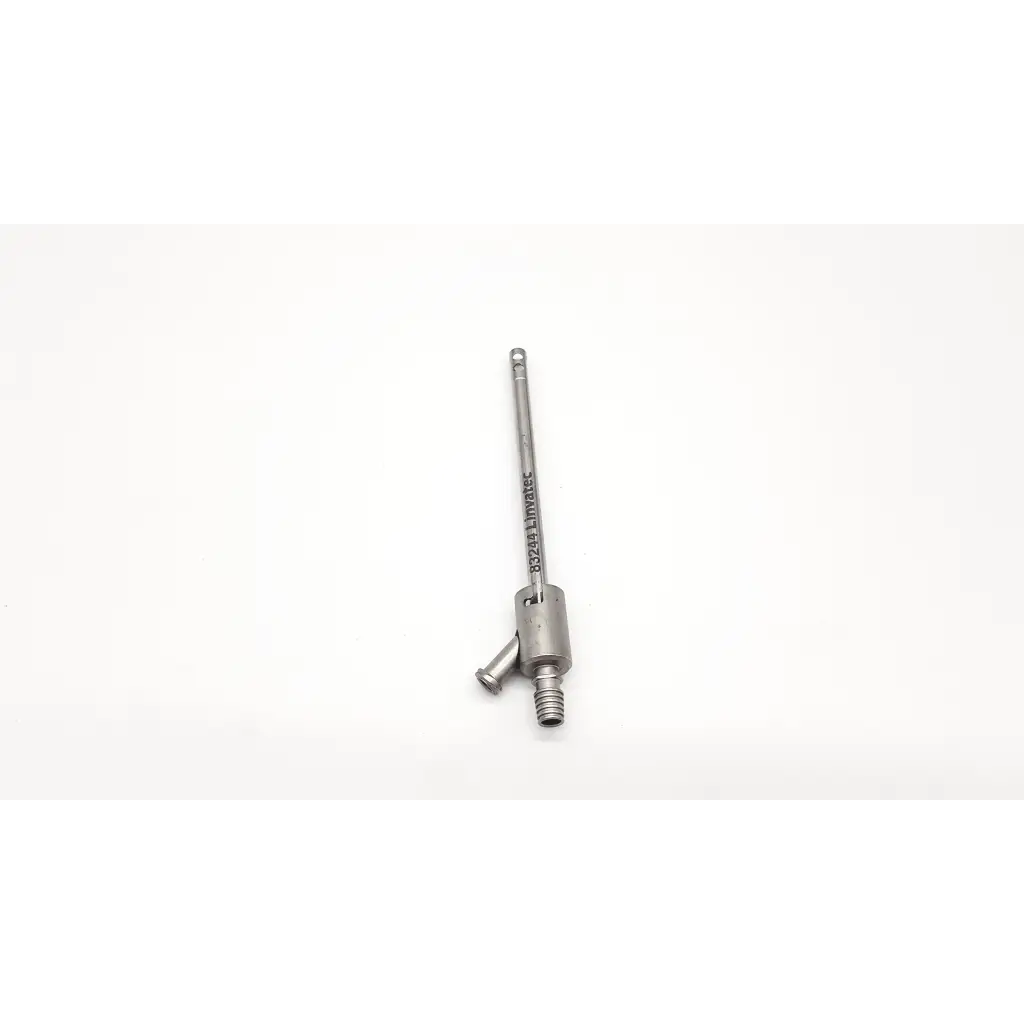 Silver linvatec 83244 cannula da54-77 da54-151 with threaded shaft and cylindrical handle marked dental implant