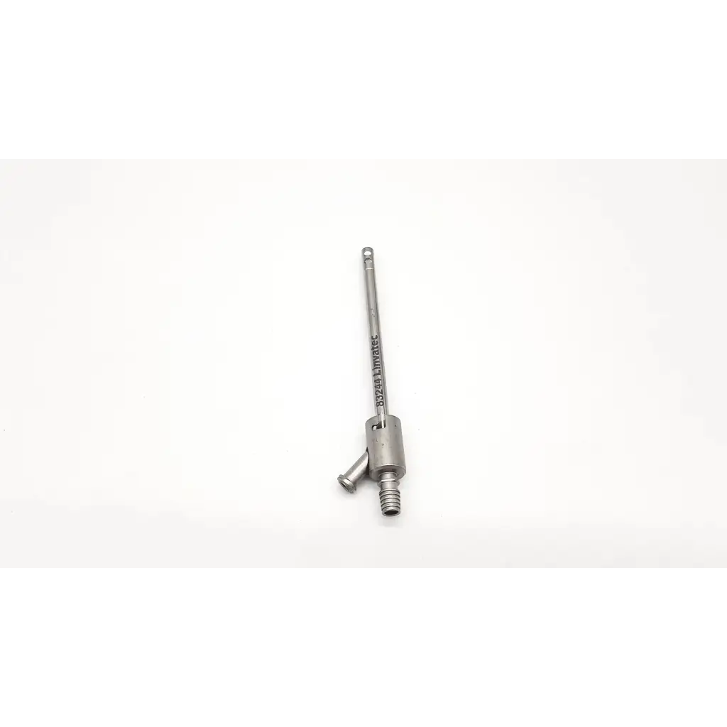 Silver linvatec 83244 cannula da54-77 with threaded shaft and cylindrical handle surgical instrument
