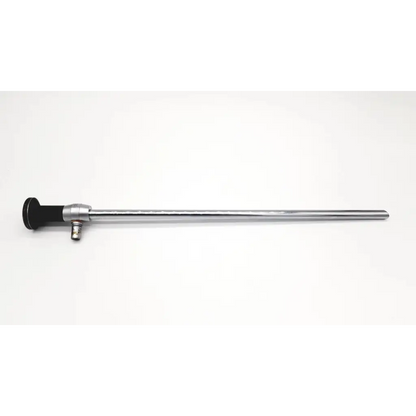 Silver surgical endoscope with black ergonomic handle and metallic joints linvatec hall zimmer 7578 30 degrees