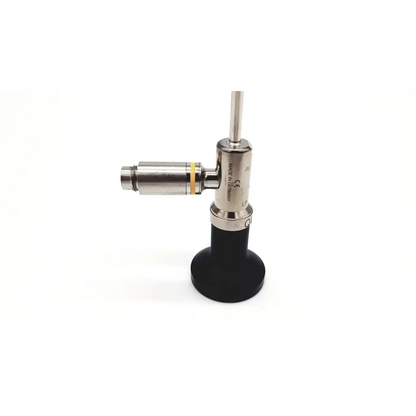 Silver linvatec ql4700 autoclavable 4mm arthroscope with black rubber base metallic joints and made in germany engraving