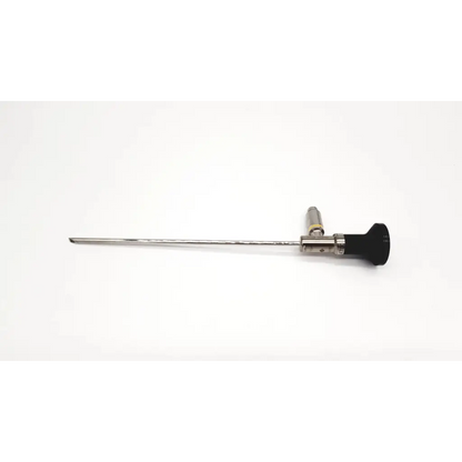 Silver surgical linvatec ql4700 autoclavable 4mm arthroscope with black ergonomic handle and metallic joints